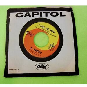 Al Martino - Living‎ A Lie / I Love You Truly - Capitol 5060 45rpm Vinyl Record